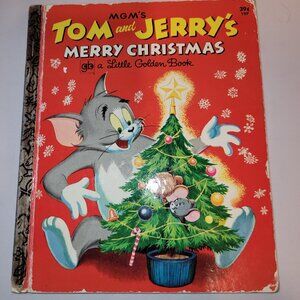 Vintage Little Golden Books MGM's Tom and Jerry Merry Christmas Book * Cartoon
